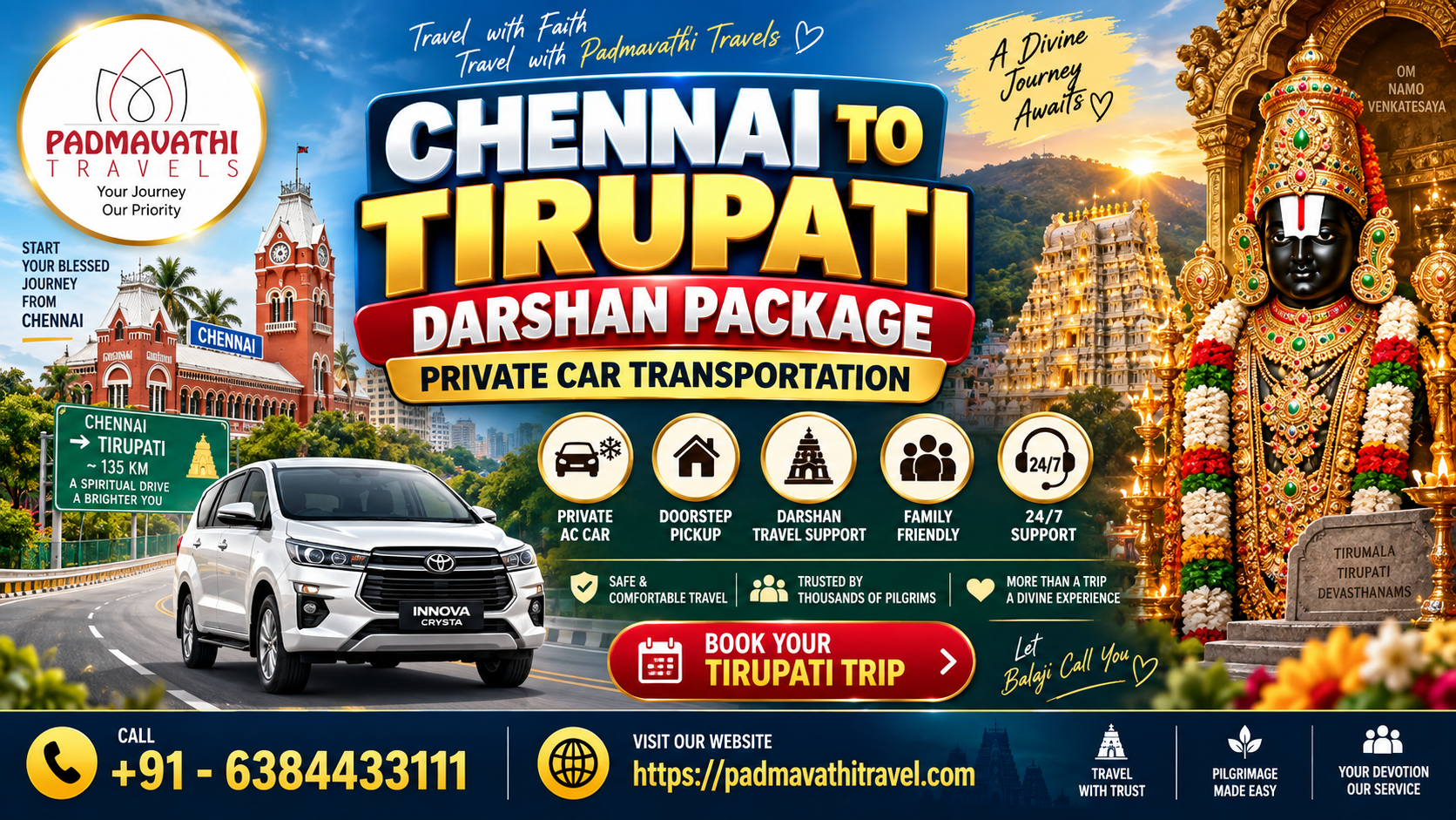 Tirupati Darshan Package Private Car Transportation