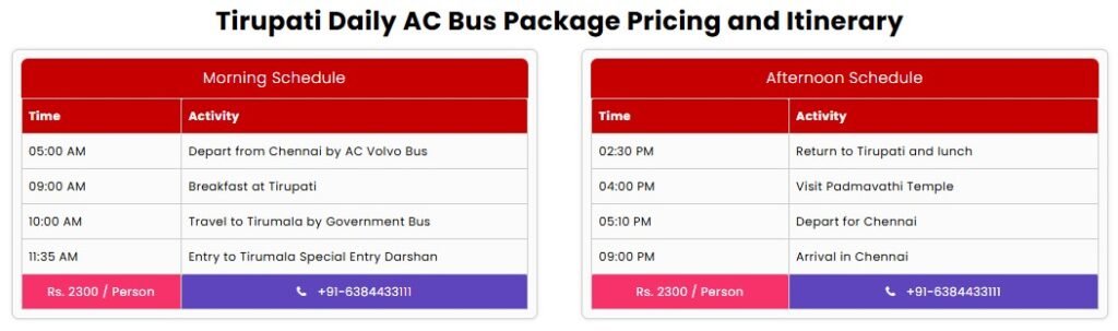 One Day Tirupati Bus Package