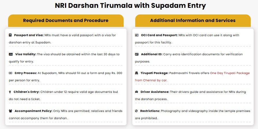 NRI Darshan in Tirumala