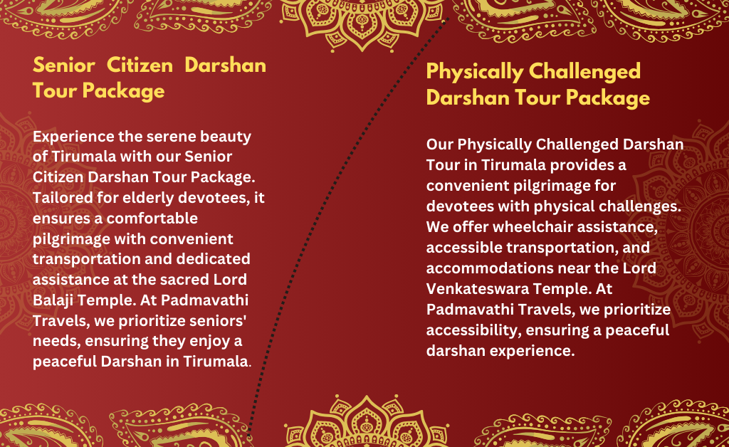 Senior Citizen and Physically Challenged Darshan Package