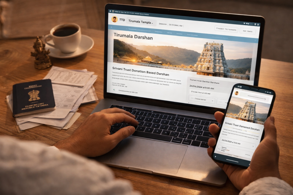 Same-Day Srivani Darshan online booking process through TTD website