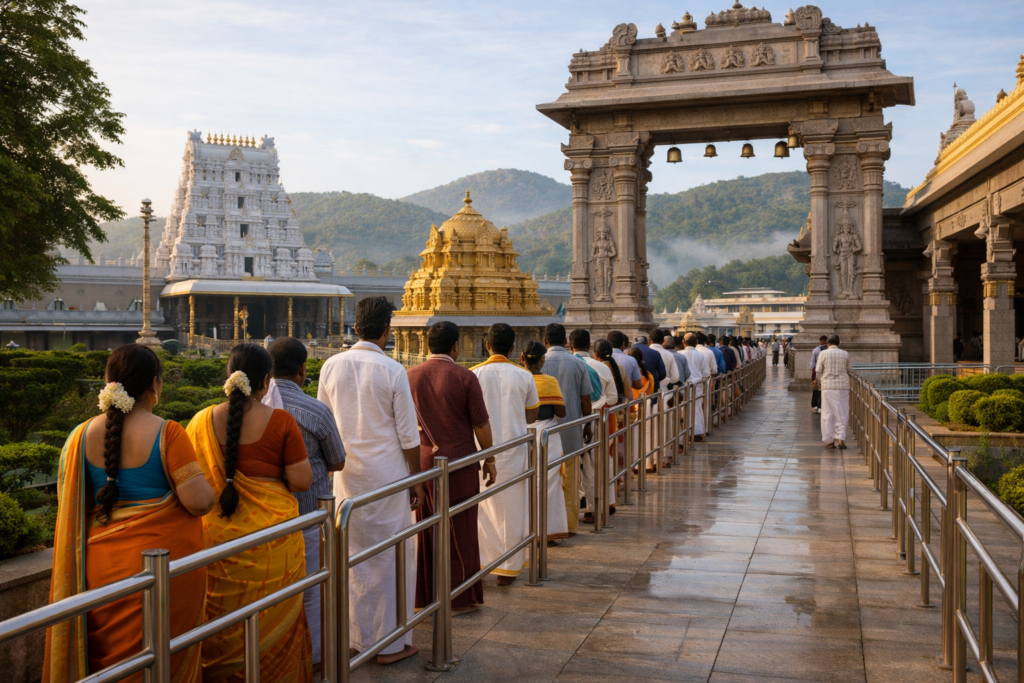 NRI Darshan Tirumala Supadam Entry showing priority darshan entrance at Tirumala temple